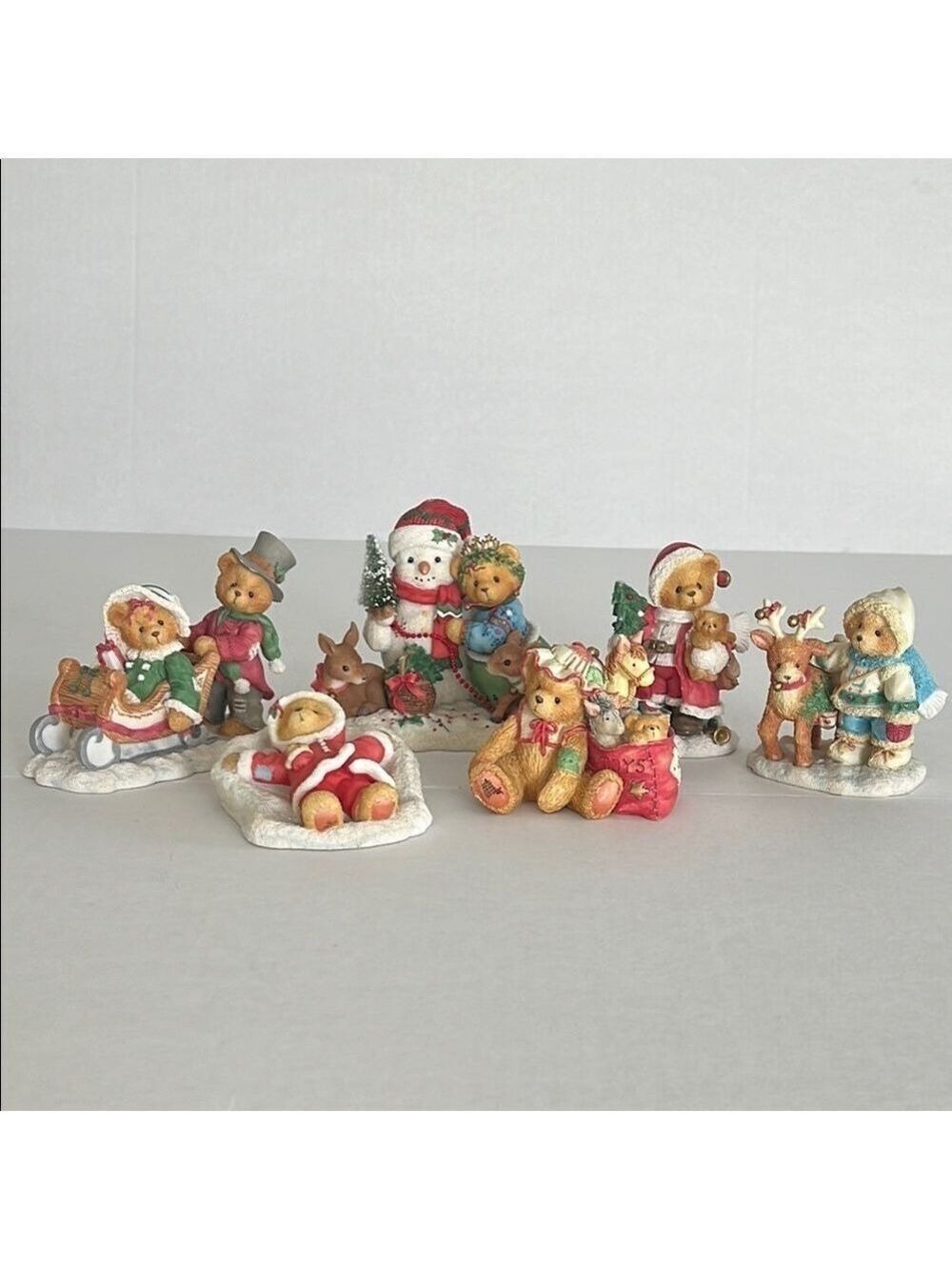 Enesco Cherished Teddies Figurines Christmas Set of Six Retired Special Edition